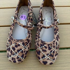 Sugar- Leopard Print Dress Shoes with Studs NWOT